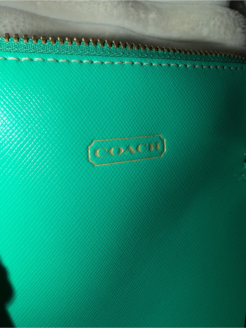COACH Teal Green Leather Crossbody Bag - Picture 6 of 7